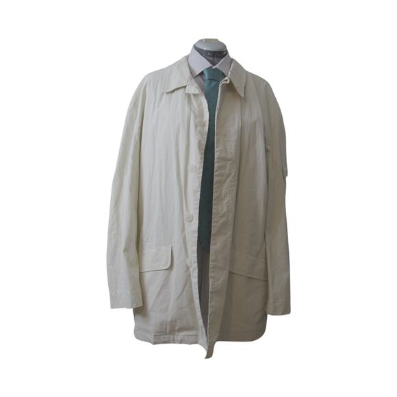 Lands' End Other - Vintage Lands’ End Men’s XL Ivory Cotton Safari Field Car Coat